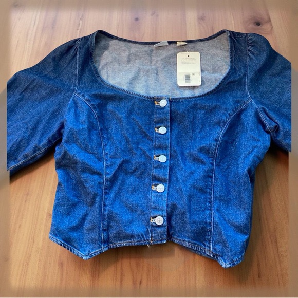 Levi’s Cropped Denim Shirt – MODERN MINIMALIST CHIC women’s XL - Picture 5 of 10